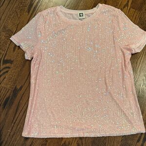 Anne Klein Pink Sequin Top